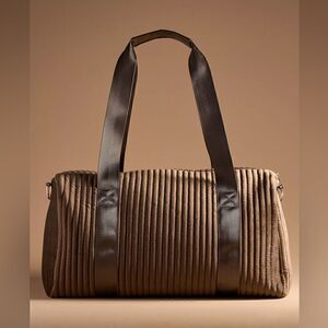 Anthropologie Ribbed Velvet Duffel Bag New With Tags Travel
